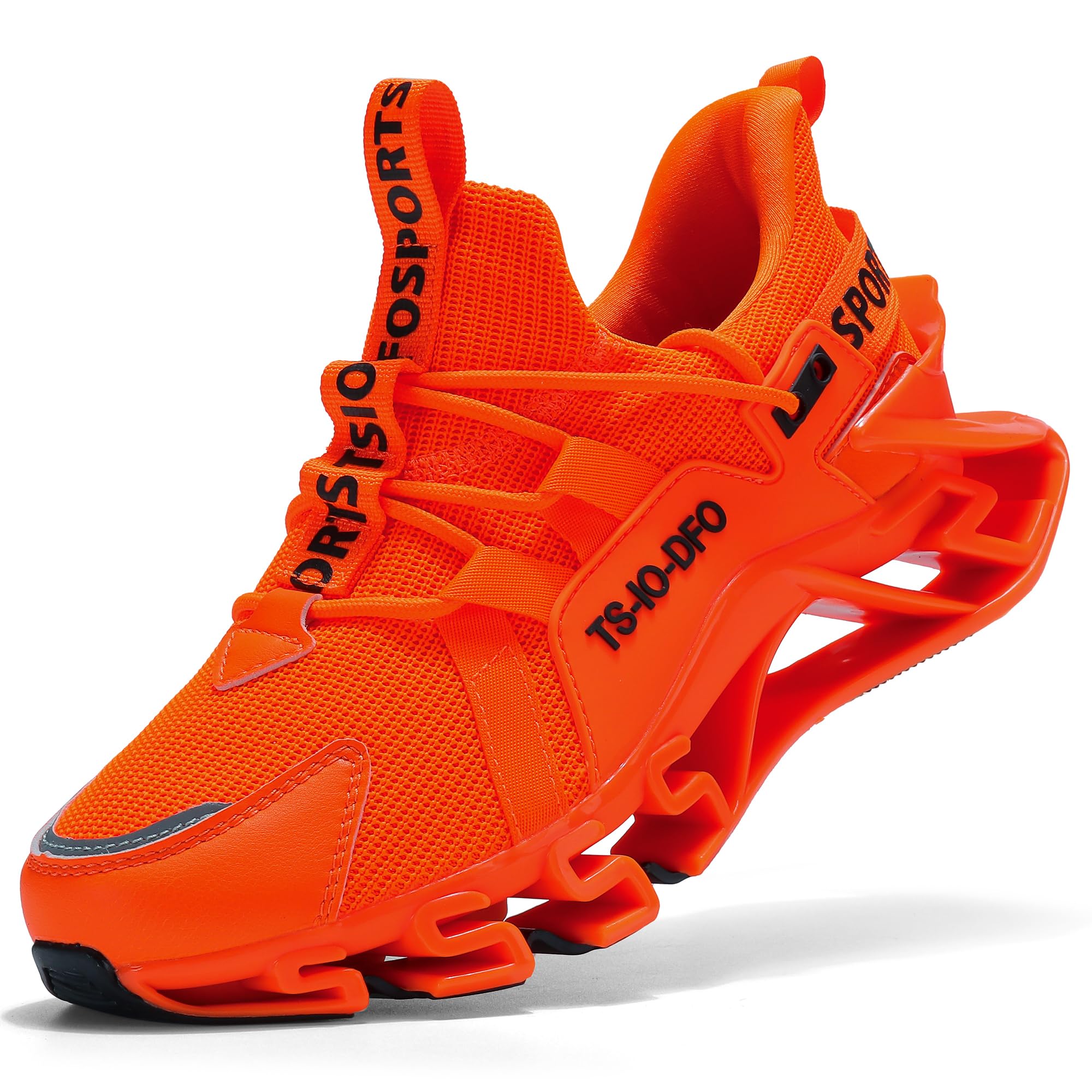 Ezkrwxn Sneakers for Men Fashion Running Shoes Mesh Breathable Slip on Athletic Walking Shoes Orange Size 8