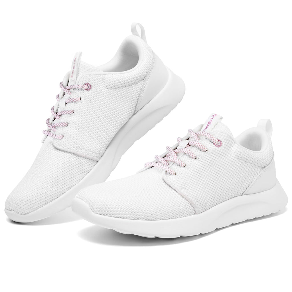 ALEADER Energycloud Womens Walking Shoes Slip On Running Shoes Athletic Tennis Shoes Lightweight Gym Workout Breathable Fashion Sneakers White Size 8 US