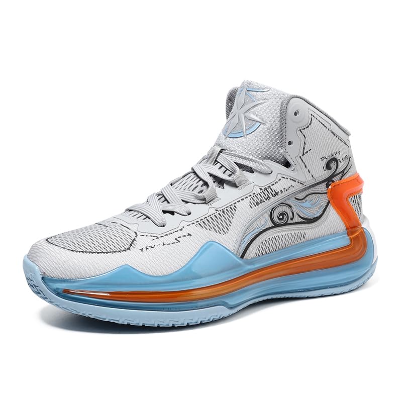 Bacury Women’s Basketball Shoes Breathable Non Slip Sneakers Lightweight Fashion Outdoor Sports Shoes Grey Size 8