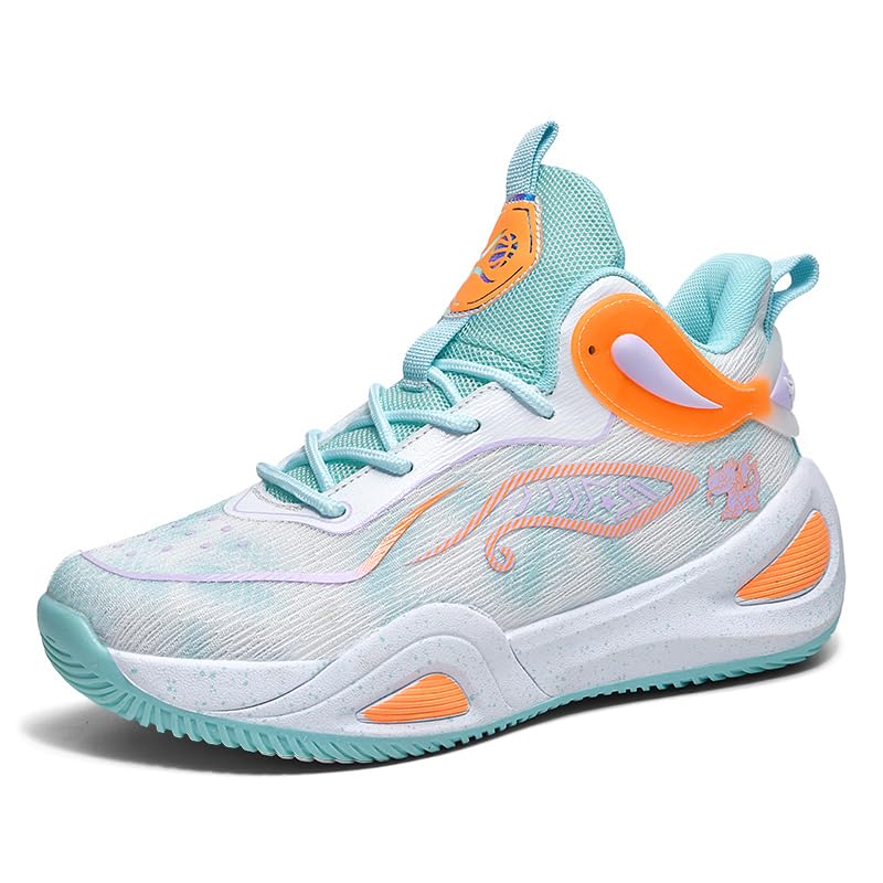 Womens Mens Basketball Shoes Breathable Lightweight Fashion Athletic Sneakers Unisex Non Slip Outdoor Sport Volleyball Shoes Green Size 10
